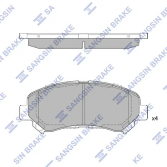 Колодка гальм. диск. NISSAN QASHQAI, TEANA, X-TRAIL 1.5DCI-2.3I 03.10 - передн. (вир-во SANGSIN) Hi-Q (SANGSIN) SP1451