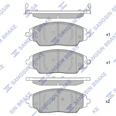 Колодка гальм. диск. CHEVROLET AVEO 12 передня. (вир-во SANGSIN) Hi-Q (SANGSIN) SP1481 (фото 1)