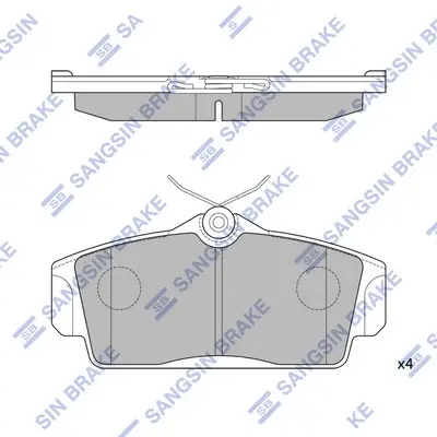 Колодка гальм. диск. NISSAN PRIMERA P11 99-02 передн. (вир-во SANGSIN) Hi-Q (SANGSIN) SP1482 (фото 1)