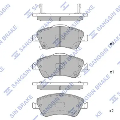 Колодка гальм. диск. TOYOTA TOYOTA AURIS 09 - передн. (вир-во SANGSIN) Hi-Q (SANGSIN) SP1500 (фото 1)