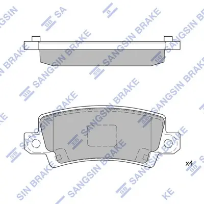 Колодка гальм. диск. TOYOTA COROLLA E12 00 - задн. (вир-во SANGSIN) Hi-Q (SANGSIN) SP1503 (фото 1)