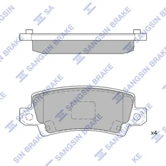 Колодка гальм. диск. TOYOTA COROLLA E12 00 - задн. (вир-во SANGSIN) Hi-Q (SANGSIN) SP1503