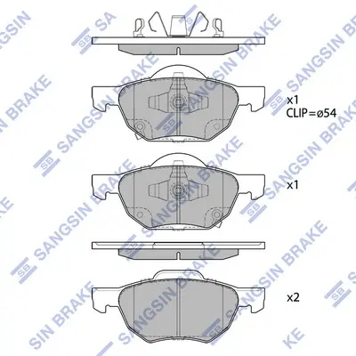 Колодка гальм. диск. HONDA ACCORD передн. (вир-во SANGSIN) Hi-Q (SANGSIN) SP1573 (фото 1)