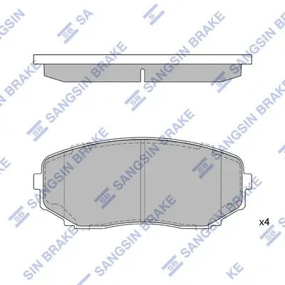 Колодка гальм. диск. MAZDA CX-7 передн. (вир-во SANGSIN) Hi-Q (SANGSIN) SP1603 (фото 1)