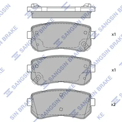 Колодка гальм. диск. HYUNDAI SONATA (LF) 14" 14- задн. (вир-во SANGSIN) Hi-Q (SANGSIN) SP1684 (фото 1)