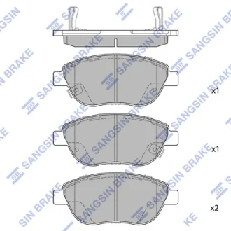 Колодка гальм. диск. FIAT IDEA 04- (D1778) передн. (вир-во SANGSIN) Hi-Q (SANGSIN) SP1710