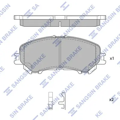 Колодка гальм. диск. NISSAN QASHQAI, RENAULT KADJAR передн. (вир-во SANGSIN) Hi-Q (SANGSIN) SP1715 (фото 1)