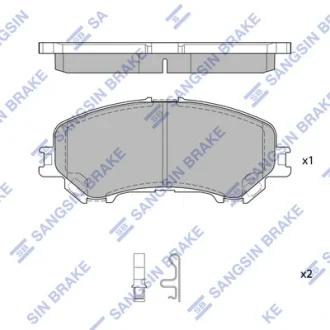 Колодка гальм. диск. NISSAN QASHQAI, RENAULT KADJAR передн. (вир-во SANGSIN) Hi-Q (SANGSIN) SP1715