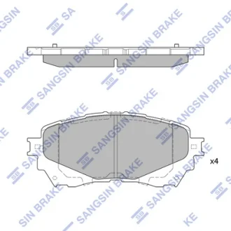 Колодка гальм. диск. MAZDA 6 2.0 2.2D 2.5 2013 - передн. (вир-во SANGSIN) Hi-Q (SANGSIN) SP1728