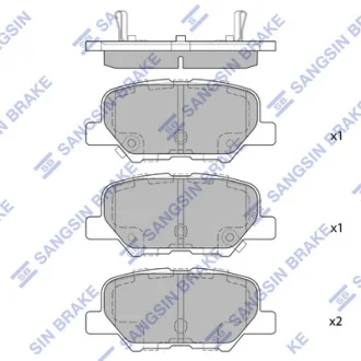 Колодка гальм. диск. MAZDA 6 2.0 2.2D 2.5 2013 - задн. (вир-во SANGSIN) Hi-Q (SANGSIN) SP1731