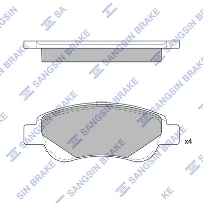 Колодка гальм. диск. CITROEN C1 II 14 - передн. (вир-во SANGSIN) Hi-Q (SANGSIN) SP1750 (фото 1)