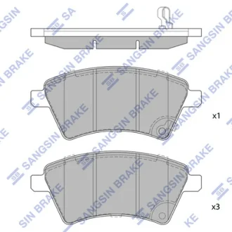 Колодка гальм. диск. FIAT SEDICI 06 - передн. (вир-во SANGSIN) Hi-Q (SANGSIN) SP1751