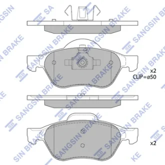 Колодка гальм. диск. RENAULT LAGUNA II (BG0/1) 01-07 передн. (вир-во SANGSIN) Hi-Q (SANGSIN) SP1840