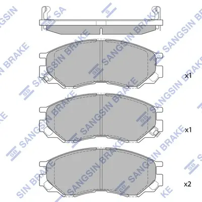 Колодка гальм. диск. MITSUBISHI L200, L300, L400, SPACE GEAR 2.0I-2.5TD 94 - передн. (вир-во SANGSIN Hi-Q (SANGSIN) SP2011 (фото 1)