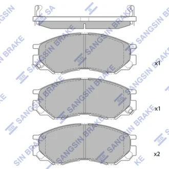 Колодка гальм. диск. MITSUBISHI L200, L300, L400, SPACE GEAR 2.0I-2.5TD 94 - передн. (вир-во SANGSIN Hi-Q (SANGSIN) SP2011