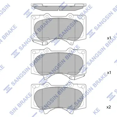 Колодка гальм. диск. TOYOTA LAND CRUISER передн. (вир-во SANGSIN) Hi-Q (SANGSIN) SP2033 (фото 1)