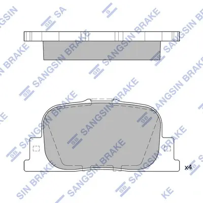 Колодка гальм. диск. TOYOTA CAMRY задн. (вир-во SANGSIN) Hi-Q (SANGSIN) SP2042 (фото 1)