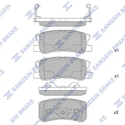 Колодка гальм. диск. MITSUBISHI GRANDIS 07- задн. (вир-во SANGSIN) Hi-Q (SANGSIN) SP2076 (фото 1)