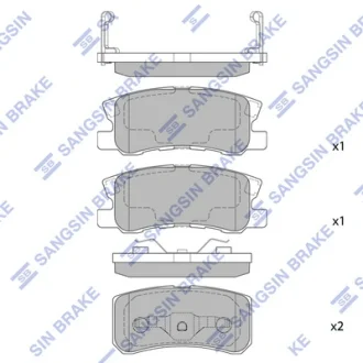 Колодка гальм. диск. MITSUBISHI GRANDIS 07- задн. (вир-во SANGSIN) Hi-Q (SANGSIN) SP2076