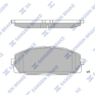 Колодка гальм. диск. TOYOTA DYNA,HIACE, 2.4D, 2.5D-4D 16V 99.07 - передн. (вир-во SANGSIN) Hi-Q (SANGSIN) SP2077 (фото 1)