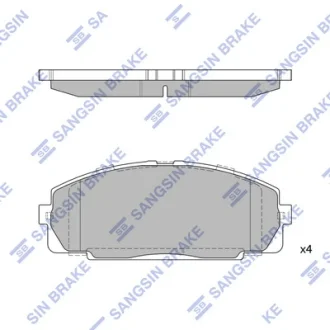 Колодка гальм. диск. TOYOTA DYNA,HIACE, 2.4D, 2.5D-4D 16V 99.07 - передн. (вир-во SANGSIN) Hi-Q (SANGSIN) SP2077