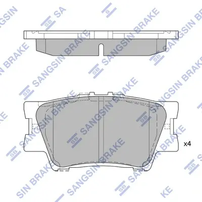 Колодка гальм. диск. TOYOTA CAMRY, RAV4 2.0I, 2.4I 16V 06 - задн. (вир-во SANGSIN) Hi-Q (SANGSIN) SP2081 (фото 1)