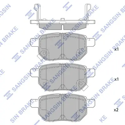 Колодка гальм. диск. TOYOTA AURIS, CRUISER, YARIS 1.0I-1.8I 16V 07.01 - задн. (вир-во SANGSIN) Hi-Q (SANGSIN) SP2094 (фото 1)