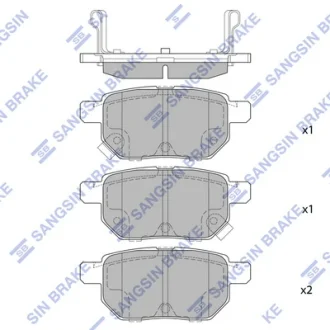Колодка гальм. диск. TOYOTA AURIS, CRUISER, YARIS 1.0I-1.8I 16V 07.01 - задн. (вир-во SANGSIN) Hi-Q (SANGSIN) SP2094
