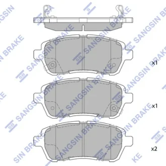 Колодка гальм. диск. MAZDA 2 08 - передн. (вир-во SANGSIN) Hi-Q (SANGSIN) SP2113