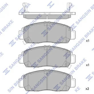 Колодка гальм. диск. HONDA ACCORD EX 08-10 передн. (вир-во SANGSIN) Hi-Q (SANGSIN) SP2114