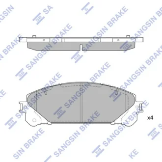 Колодка гальм. диск. LEXUS RX350, RX450H 10 - передн. (вир-во SANGSIN) Hi-Q (SANGSIN) SP2137
