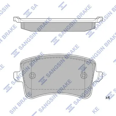 Колодка гальм. диск. AUDI A4 задн. (вир-во SANGSIN) Hi-Q (SANGSIN) SP2146 (фото 1)