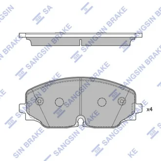 Колодка гальм. диск. VW Teramont, Atlas передн. (вир-во SANGSIN) Hi-Q (SANGSIN) SP4265