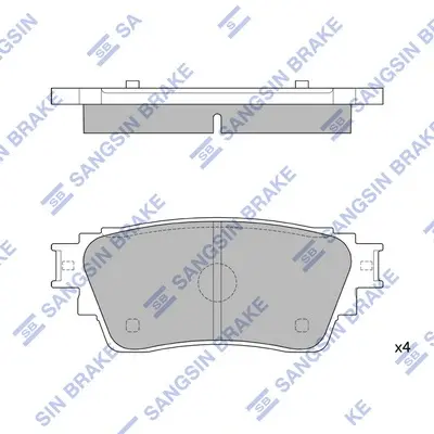 Колодка гальм. диск. MITSUBISHI Outlander, ASX задн. (вир-во SANGSIN) Hi-Q (SANGSIN) SP4350 (фото 1)