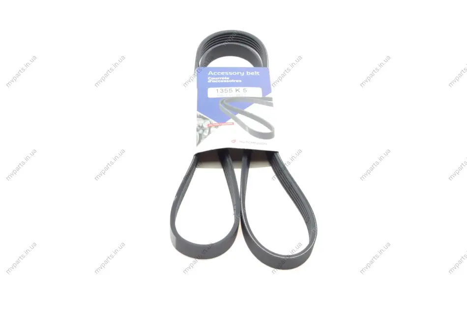 Ремінь генератора Opel Astra/Corsa 1.0/1.2/1.4 00-/Suzuki Wagon R 1.0/1.2 04-05 (5PK1355) 1355 K 5 HUTCHINSON 1355-K-5 (фото 1)