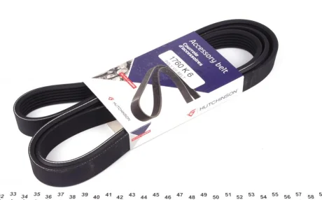 Ремінь генератора MB W202/203/VW/Audi 2.4/2.8i (6PK1760) 1760 K 6 HUTCHINSON 1760-K-6
