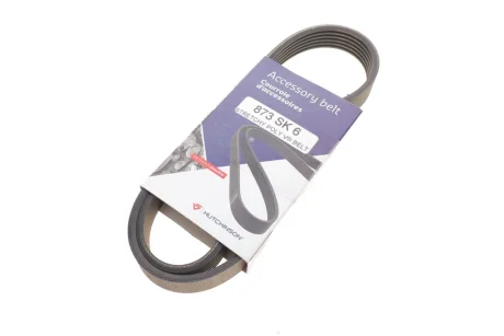 Ремінь генератора Citroen Jumper/Peugeot Boxer 2.0/2.2HDi 04- (-AC)/Opel Movano 2.5D (6PK873) 873 SK 6 HUTCHINSON 873-SK-6