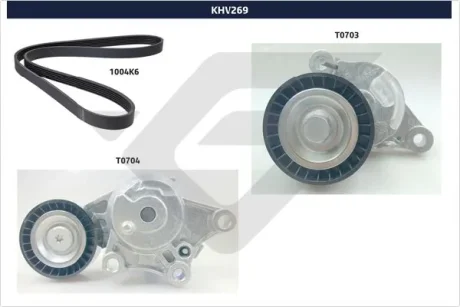 Комплект ременя генератора Peugeot 208/2008 1.6BlueHDi 13- (6PK1004) KHV 269 HUTCHINSON KHV-269