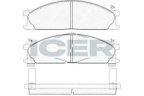 Колодки гальмівні (передні) Nissan Pathfinder 86-95/Navara I/Pick Up 97-/Chrysler Valiant IV 79-80 ICER 140885