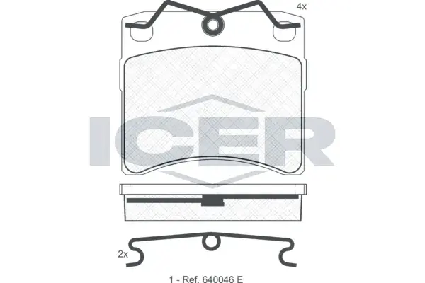 Колодки гальмівні (передні) VW T4 90-03 ICER 140895 (фото 1)