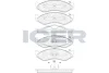 Колодки гальмівні (передні) Jeep Cherokee/Grand Cherokee 83-01/Wrangler 86-10/Kia Carnival 99-01 ICER 140968 (фото 1)