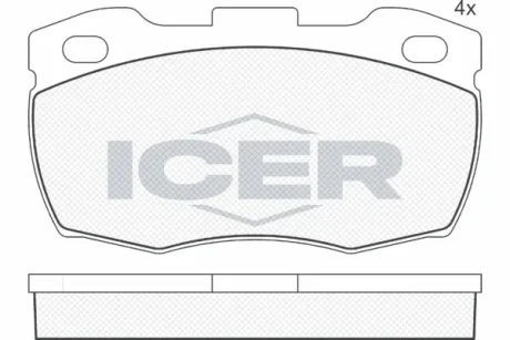 Колодки гальмівні (передні) Land Rover Defender II/Dodge D200 90-16 ICER 141089