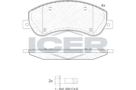Колодки гальмівні (передні) VW Amarok 10- ICER 141793-204