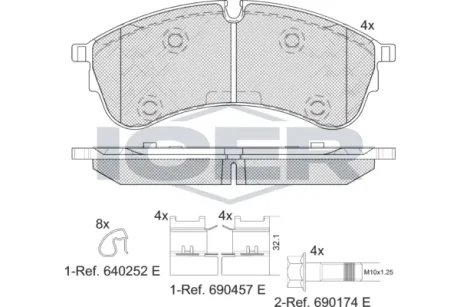 Колодки гальмівні (передні) VW Crafter 16- ICER 142283