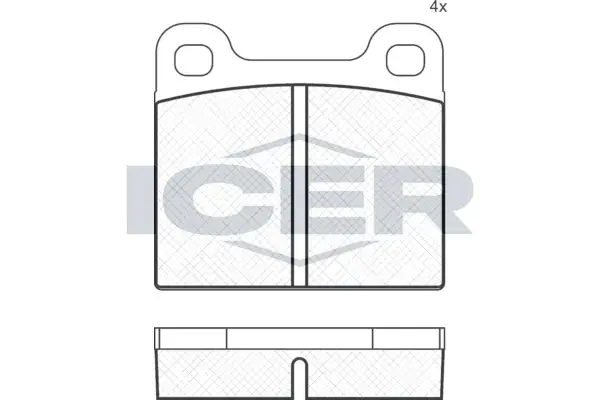 Колодки гальмівні (передні) Opel Ascona 70-75/Kadett 67-79/Rekord 63-77/Audi 100 71-76 ICER 180162 (фото 1)