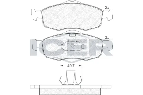 Колодки гальмівні (передні) Ford Mondeo I/II 93-00/Scorpio I/II 85-98 ICER 180916