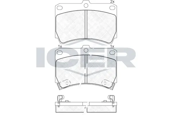 Колодки гальмівні (передні) Kia Rio 00-05/Mazda 323 89-98/121 II 90-96 ICER 180970 (фото 1)