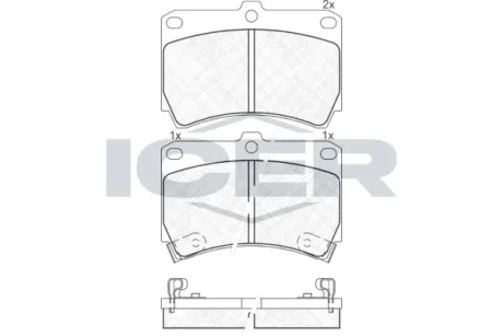 Колодки гальмівні (передні) Kia Rio 00-05/Mazda 323 89-98/121 II 90-96 ICER 180970