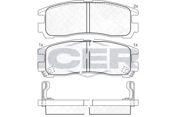 Колодки гальмівні (задні) Mitsubishi Galant 85-/L400 95-02/Eclipse 94-11/Pajero Pinin 99-07 ICER 180981 (фото 1)