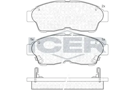 Колодки гальмівні (передні) Toyota Camry 90-02/Corolla 87-02/Rav4 94-00 ICER 181005